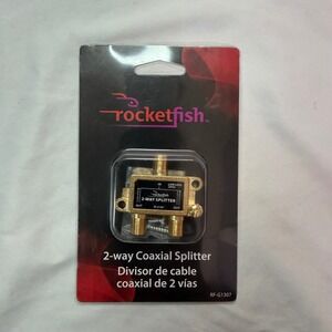 Rocketfish 2-Way Coaxial Splitter Gold Plated 5-2050 MHz RF-G1307 Low Loss 2GHz